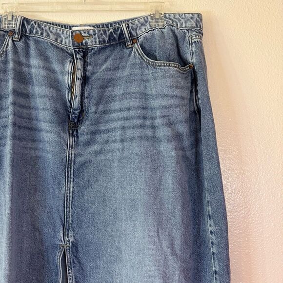 Lane Bryant Blue Denim midi Skirt 22 - Picture 2 of 5
